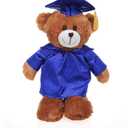 Plushland Brown Bear Plush Stuffed Animal Toys Present Gifts for Graduation Day, Personalized Text, Name or Your School Logo on Gown, Best for Any Grad School Kids 12 Inches(New Royal Cap and Gown)