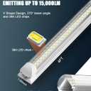 ELEKICO Super Bright 50w 7200lm 5000k V Shape 4ft Led Shop Lights for Workshop 4ft, 4' Linkable 4 Foot Led Shop Lights with Plug in Power Cable On/Off Switch for Garage Basement Warehouse, 4ft-10pack