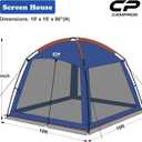 CAMPROS CP Screen House 10 x 10 Ft Screened Mesh Net Wall Canopy Tent Screen Shelter Gazebos for Patios Outdoor Camping Activities - Blue