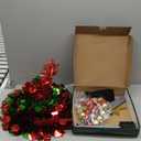 5 FT Collapsible Sequin Pop Up Christmas Tree with 90 LED Lights, Skinny Pencil Tinsel Xmas Tree with Stand for Apartments (Red Green)