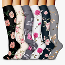 Laite Hebe Compression Socks for Women & Men Circulation(6 pairs)-Graduated Supports Socks for Running, Athletic Sports, S-M