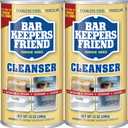 Bar Keepers Friend Powder Cleanser (2 x 12 oz) Multipurpose Cleaner, Stain & Rust Remover for Bathroom, Kitchen & Outdoor Use on Stainless Steel, Aluminum, Brass, Tile, Ceramic, Porcelain & More
