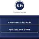 Blue Wave Silver 20 ft x 40 ft Rectangular Winter In Ground Pool Cover – Blocks Debris and Sunlight with 12-Year Protection for Off-Season – With 10x10 Polyethylene Weave, 5 ft Overlap, Cable, Winch