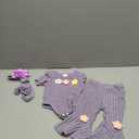 Vibebox Baby Girl Clothes Newborn Preemie Summer Outfits Short Sleeve Ruffle Romper Tops Bell Bottoms Pant Sets with Headband, 3-6 Months