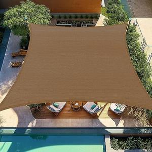 Shade&Beyond Sun Shade Sail 20'X20' Permeable Canopy Mocha for Patio Garden Yard Deck Pergola (We Make Custom Size)