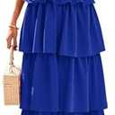 PRETTYGARDEN Womens 2025 Summer Sleeveless Midi Dress Scoop Neck A Line Smocked Ruffle Tiered Layered Beach Vacation Dresses XL