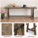 Warmiehomy Solid Wood Bench, 47.2 Rustic Farmhouse Entryway Bench for Living Room Dining Room Hallway Closet Room, Indoors & Outdoors Bench