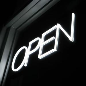 Ultra Bright LED Neon Open Sign - 22 Inch Electric Light Up Sign for Business Storefront Window Glass Door Retail Shop Store Bar Salon Restaurant, White