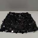 Women's Sequin Skirt Sparkle Stretchy Bodycon Mini Party Glitter Skirts (Navy Blue, S)