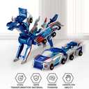 Transforming Car Toy Automatic Magnetic Collision Car Turns into Dinosaur, Fun Toy for Kids Boys & Girls | Birthday Christmas Party Gift (Blue)