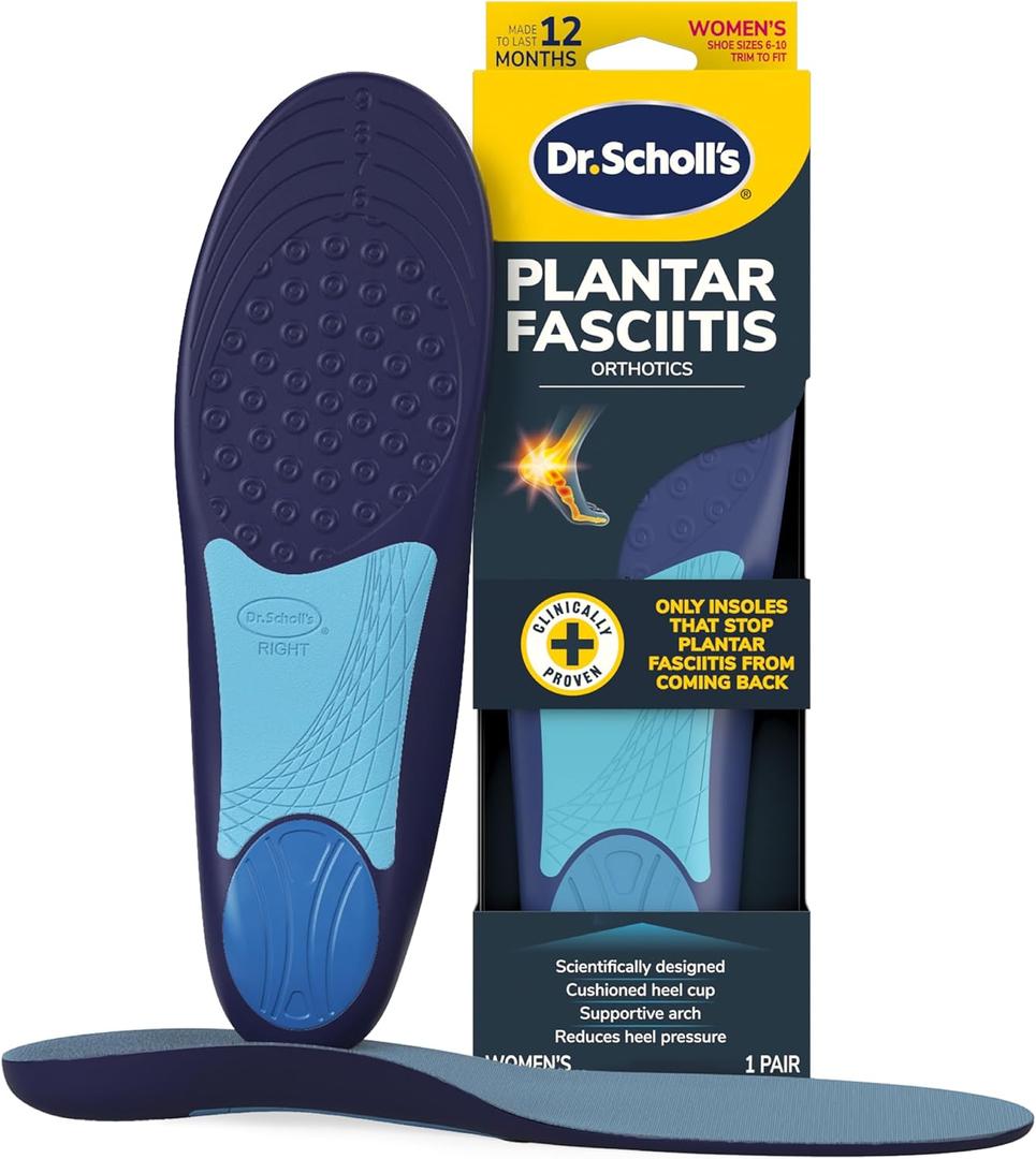 Dr. Scholls Plantar Fasciitis Pain Relief Orthotic Insoles, Immediately Relieves Pain: Heel, Spurs, Arch Support, Distributes Foot Pressure, Trim to Fit Shoe Inserts: Women's Size 6-10, 1 Pair