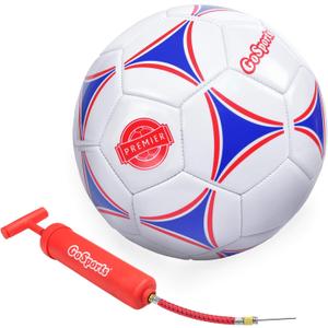 GoSports Premier Soccer Balls - Single or 6 Pack - Sizes 3, 4, 5, with Ball Pump (One Size, Single Ball - Size 4)