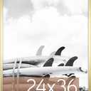 MCS Foundation 24x36 Poster Frame Traditional Brass, Vertical & Horizontal Wall Hanging Large Picture Frame for Photos, Posters & Art Prints (1-Pack)