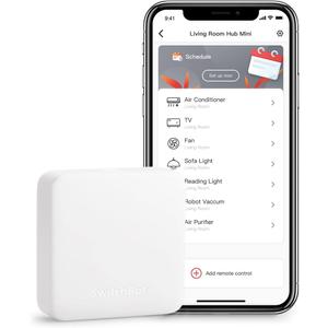 SwitchBot Hub Mini Smart Remote - IR Blaster, Link SwitchBot to Wi-Fi (Support 2.4GHz), Control TV, Air Conditioner, Compatible with Alexa, Google Home, IFTTT (White)