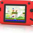 16 Bit Handheld Game for Kids, 3.0'' Large Screen Retro Gaming Player, Preloaded 200 HD Retro Kids Games with 2 Cartridges for Birthday Gift, Video Games for Boys & Girls Aged 412(Red)