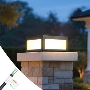 Outdoor Post Lights Hard Wired, AC100-240V 11.8" Column Light, Modern Pillar Lights Outdoor Waterproof, 3000K Square Post Lamp LED Lighting, Large Gate Fence Posts Light for Garden Patio Outside