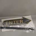 6" x 15.5" Right Arrow Enter Statement Plaque Sign with Lawn Stake - Black/Gold