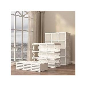 ANTBOX Portable Wardrobe Closet Storage Organizer for Clothes,Transparent Door Panels,Suitable for Living Room, Bedroom,Plastic Wardrobe with Magnetic Door and Easy Assembly 12 Cubes