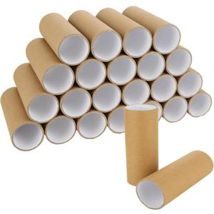 CYEAH 20 Pcs Mailing Tubes with Caps for Packaging Posters, 3x6 Inch Round Cardboard Mailers Tubes for Craft, Brown Toilet Paper Rolls for Crafts, Empty Cardboard Tubes for Classroom, DIY Projects