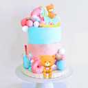 LaVenty Gender Reveal Cake Toppers Boy or Girl Cake Decoration Teddy Bear Cake Decoration Baby Shower Party Decoration