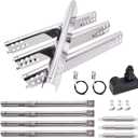 Criditpid Grill Replacement Parts for Charbroil 463344015, 463343015, 463433016, 463240015, 463432215, Grill Burners, Heat Plates, Crossover Tubes & Spark Generator Kit for Charbroil 4 Burner Grill.