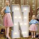 4FT Marquee Light Up Letters N,Party Decoration Large Marquee Light Up Letters with Weighted Water Bag,Pre-cut Foam Board Set Can Be Used for Birthdays,Weddings,Baby Anniversaries
