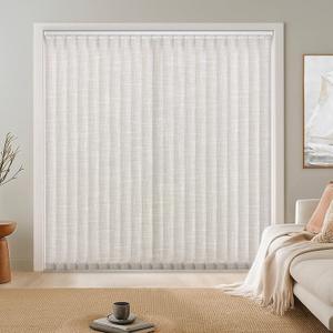 LazBlinds Light Filtering Vertical Blinds Replacement Slats Polyester Fabric for Sliding Glass Door, Patio & Windows, 82.5"x3.5", 34 Pack, Light Beige