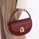 Leather Tote Bag Clutch Purse for Women Saddle Bag Crossbody Handbag Small Top Handle Purse Shoulder Handbag Clutch Satchel