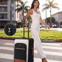 LOVEVOOK Carry On Luggage,24 Inch Carry-on Suitcase for Women,Softside Suitcases with Wheels,Rolling Checked Luggage with TSA Lock,Lightweight Travel