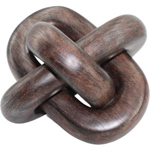 Decorative Knots Chain Home Decor, Hand Craft Resin 3 Link Knot in Iron Rust Color for Modern Home Table Top Decor, Coffee Table Decor, Shelf Decor, Farmhouse Boho Knot Decorative Chain