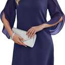 RUMIA Cocktail Dresses for Women Chiffon Sleeve Wedding Guest Dress, L
