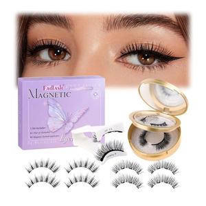 FADLASH Magnetic Eyelashes with Applicator 2 Pairs 2 Boxes of Magnetic Lashes Reusable Natural Look Soft Magnet Eyelash Kit Easy to Wear (806+KS01)