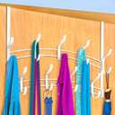 LYNK Professional Home Over The Door Hooks - 18 Hook Over The Door Hanger - Over Door Coat Rack - Hanging Towels or Clothes - Bathroom, Bedroom or Laundry Room - Lifetime Ltd. Warranty  White