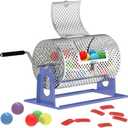 Raffle Drum, Upgraded Raffle Ticket Spinner Drum with Ball Bearing, Durable Ticket Spinner for Raffles Tickets, Large Capacity Raffle Wheel Spinner with Stand (Bright Blue)