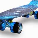 Skateboards Complete 22 Inch Mini Cruiser Retro Skateboard for Kids Boys Youths Beginners
