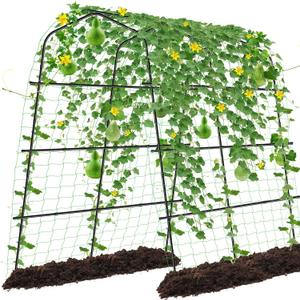 Garden Arch Trellis for Climbing Plants Outdoor, 7.2 ft Tall Large Walkway Trellis,Yard Lawn Garden Metal Plants Support Archway Arbor Tunnel for Vegetables Plant Cucumber Trellis for Garden Raised