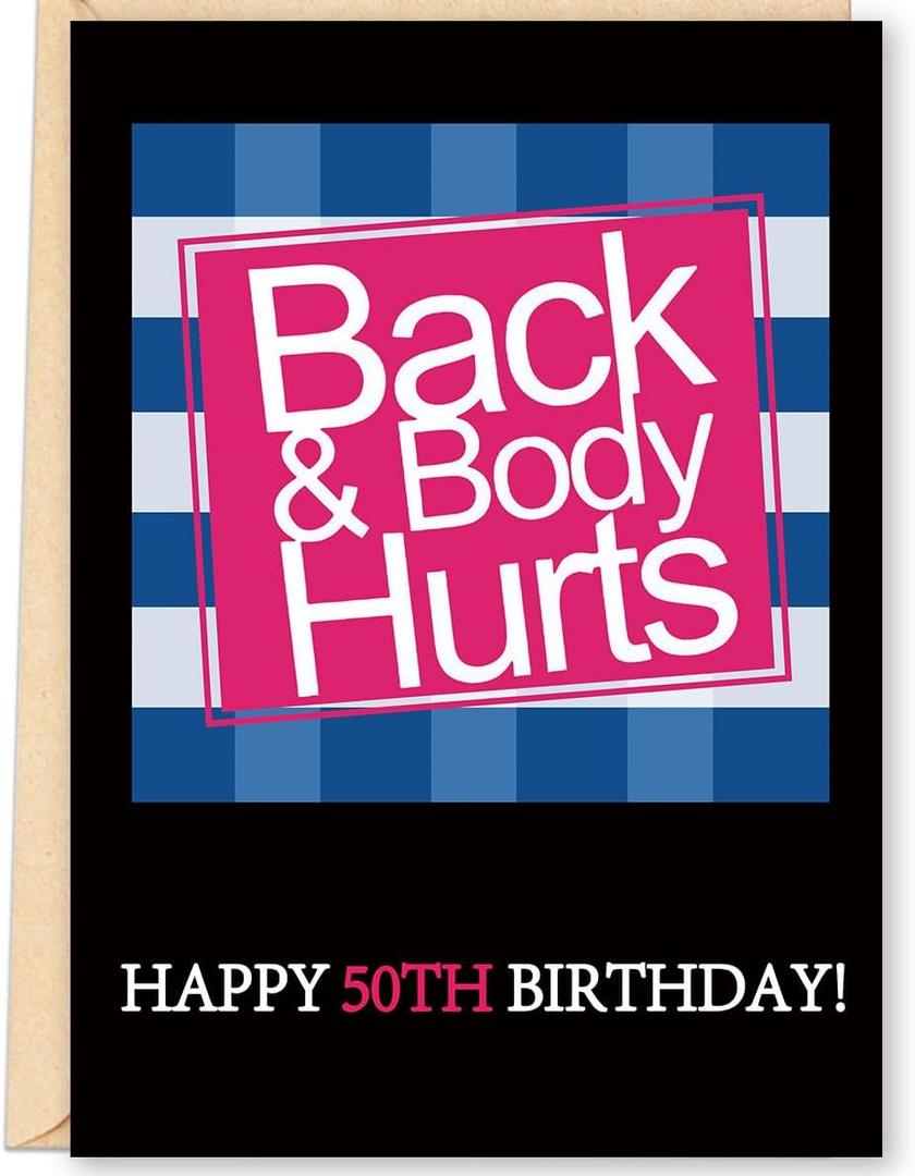 6 x FANCYLUCKY Funny 50th Birthday Card Gifts Decorations for Her Him Women Men, Happy 50 Year Old Birthday Family Celebration, Printed Message Inside with Envelope