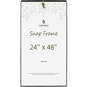 24x48 Poster frame, Plexiglass, Black Snap Frames, Coating Aluminum Profile, Display Horizontally & Vertically(1PCS)