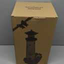 17.1" Solar Lighthouse with Rotating Beacon,Big Solar Powered Lighthouse,Outdoor Lighthouse Garden Decor, Waterproof Statue Figurines Outdoor Light House for Yard Lawn Patio Gifts (Yellow)