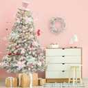 KI Store 6pcs Pink Christmas Tree Poinsettia Flowers 12-Inch Candyland Christmas Tree Decorations Floral Display