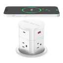 ANNQUAN 3.15" Pop Up Countertop Outlet with 15W Wireless Charger, Max 20W Power Delivery,800J Surge Protection, Pop Up Socket with with 4 USB,3ft Cord, ETL Listed
