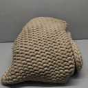 YnM Chunky Throw Blanket, Medium-Weight, Hand Knitted, Skin Friendly, Ventilated and Breathable, Machine Washable, Home Dcor Piece for Couch, Sofa and Bed (Beige, 50x70 Inch)