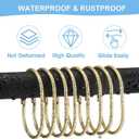 2 x Goowin Shower Curtain Rings, 12 Pcs Shower Curtain Hooks, Oval Snap Shower Rings for Curtain, Metal Gold Shower Curtain Rings Rust Proof, Glide Smoothly Shower Hooks for Shower Curtain Rod (Gold)