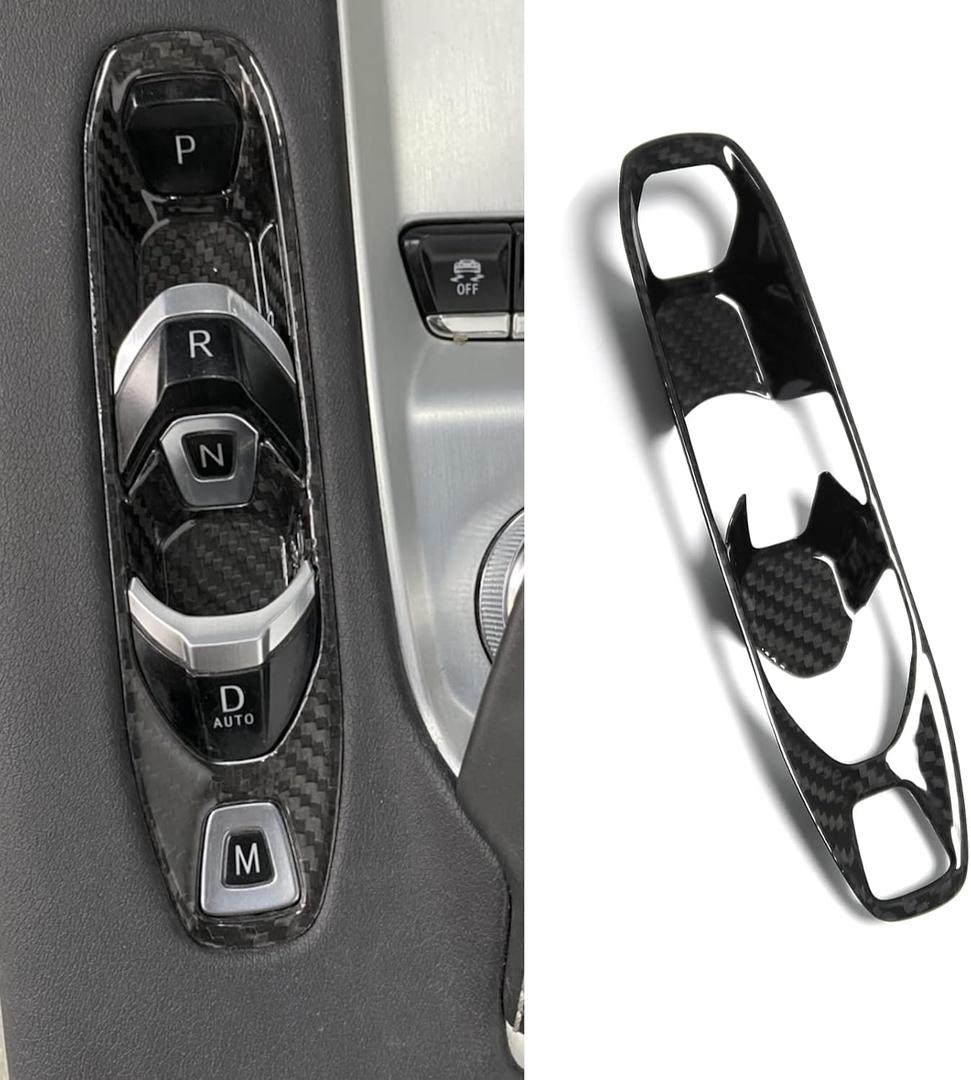 Yipmotiv Car Genuine Carbon Fiber Console Gear Shift Button Panel for Corvette C8 Z51 Z06 Stingray Coupe 2020 2021 2022 2023 2024 2025,C8 Interior P D Auto M Button Frame(Black Carbon Whole)