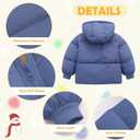 UNICOMIDEA Size 2-3T Winter Hooded Baby Jackets Funny Blue Warm Down Coat For Toddler Boy Girls Cool Long Sleeves Pockets Kids Outwear With Plush Inside 2nd Outerwear