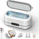 BYASKZIV Ultrasonic Jewelry Cleaner, 48KHz Ultrasonic Cleaner Machine for Jewelry, Eyeglasses, Rings, Watch Strap, Dentures- Dual Cleaning Modes, 304 Stainless Steel Tank