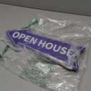 6PCS Open House Signs with Stakes Double Sided Blue Open House Directional Arrow Signs for Real Estate 16 x 5'' Corrugated Plastic Waterproof Yard Sign for Property Sale Transaction Event Arrows Sign