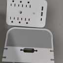 Wall Outlet Extender with Surge Protector, 6 AC Outlets, Shelf, 2 USB & USB C Charging Ports - Home & Dorm Plug Expander (White)