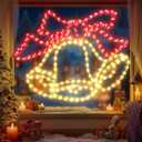 Christmas 33'' Large Bell Lights Decoration - 297LED Outdoor Waterproof Christmas Lights Large Bell Decoration with Timer for Outdoor Home Party Wall Hanging Light
