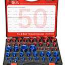 Comfylichi 50 Pcs Nut and Bolt Thread Checker - 27 Standard & 23 Metric, Detachable Bolt Size Finder Tool, Screw and Nut Identifier Thread Gauge Especially for Tight Spaces